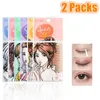 2 paket Motonozen dubbel ögonlockband klistermärke Invisible Natural Fold Eyelid Spets Transparent Pasta Big Eyes Tool 240318