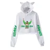 Rapper Kaarija Cha Cha Cha Crop Top Hoodie Women Long Sleeve Hooded Harajuku Cropped Sweatshirt Casual Tracksuit