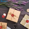 Gift Wrap Mogoko Flame Red Letter Wax Seal Stickers Invitation Card Seals Self Adhesive Flower Sticker Wedding Party Birthday Celebration