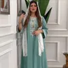 Ethnic Clothing Robe Muslim Abaya Dubai Embroidered Kebaya Dress Long Sleeve Gown Moroccan Jalabiya Kaftan Islam Oman Ladies Dresses Eid