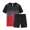 Trainingspakken voor heren Fitnesskleding Ijszijde Sneldrogend Sportkleding Set Zomer Korte mouwen Stijlvol Contrasterende kleuren Casual Tweedelig