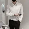 Camicie eleganti da uomo Camicia e camicetta Top geometrico maschile Abbigliamento da lavoro Grafica Manica lunga Nera Lusso In Designer Original Slim Fit I