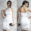 Mini sexy Sexy Dr White Elegant Wedding Halter Sheter Sheat Sheat Bodyc Lace Sexy Dres Party Night Club Club 2021 I24C #