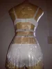 Bling Rhinest Bikini Tenfit Crystals Tassel Bra Short Sexy Party Sequins BodySuit Bra Costumes Show de la boîte de nuit DR F9QK #