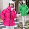 2023 Ny koreansk FI Korta vinter vadderade kappor kvinnor parkas glansig down cott jacka hooded parka varm kvinnlig casual outwear f51k#