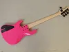 ギター5弦ピンクのエレクトリックベースギターメープルフレットボード、レッドパールピックガード、カスタマイズされたロゴ/色利用可能