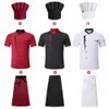 Chefs d'été à manches courtes Set Restaurant Hôtel Cuisine Workwear Hommes Respirant Mince Chef Veste Apr Chef Manteau avec chapeau Femmes M85a #
