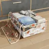 Storage Bags 3pcs Wardrobe Clothes Quilts PVC Cartoon Printing Transparent Visible Waterproof Bedroom Clothing Organizer Bag