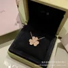 Designer merk van Lucky Full Diamond Clover ketting Modieuze frisse veelzijdige bloem hanger sleutelbeenketen Populaire live uitzending dezelfde stijl met logo