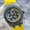 AP Ikoniczne na rękę Royal Oak Offshore Series 26207io Mens Watch Limited Edition Titanium Black and Yellow Timing 42 mm Automatyczny zegarek mechaniczny