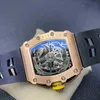 Ny mode casual classic Trend Designer Watch Richar M Automatisk mekanisk klocka Swiss High Quality Watch Hnak