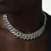 Högkvalitativ Iced Out Men smycken 5A CZ Hip Hop Micro Pave 19mm Cuban Link Chain Big Heavy Chunky Necklace For Men Boy 240323