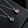 Colares Baffin Baffin Blue Drop Pingente Colar com cristais premium da Austria Silver Color Jewelry para mulheres meninas