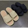 Designer Beach Slippers Raffia Flatform Sandals verfijnde textuur van vrouwen Wedge Heel Verhoogte schoenen Comfortabele slipper