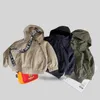 Vestes printemps automne enfants garçon manteau coton à manches longues à capuche jeune enfant veste solide fermeture éclair décontracté tout-match enfant en bas âge