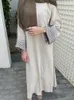 Etniska kläder ramadan linne abaya dubai kalkon islam muslimsk blygsam klänning bönkläder för kvinnor abayas kaftan robe femme musulmane