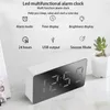 Uhren Zubehör LED Multifunktionale Spiegeluhr Digital Alarm Snooze Anzeige Zeit Nacht LCD Licht Desktop USB 5V/Keine Batterie Home Decor