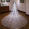 2022 Nieuwe FI Luxe bruiloftssluiers voor bruiden bling goud 3 meter pailletten Crystal Big Bridal Veils Wedding