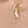 Stift broscher europeiska och amerikansk stil avancerad sjöjungfru tredimensionell färgad glasyr diamant conch fairy brosch y240329