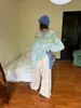 Tricots pour femmes Cardigan tricoté en vrac Femmes O Cou Coréen Manches longues Casual Sueter Mujer Y2k Bleu Pulls rayés Mori Girl Style Pull