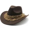 Baretten Britse stijl riem zachte vilten hoed voor mannen en vrouwen Top platte rand gentleman wollen jazz western cowboy