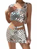 sexy veja através de metal lantejouno verão dr women 2024 GLITTER Club Party Dres Woman Backl Mini Beach Dr Dets vestidos S5pz#