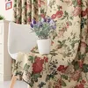 American Retro Peony Flowers Sheer Tiulle Beulle Sypialnia Blackout Zasłony do drukowania do salonu drzwi kuchenne Windiw Drapes Curtain 240322