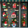 Наклейки на окно, мультяшный милый Санта-Клаус, украшение для стеклянной двери, макет с обеих сторон, водонепроницаемая наклейка