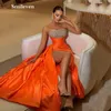 Smileven Orange Arabia Saudyjska wieczór Dres A -Line Freading Side Split Suknie Promowe Szata de Mariee Slevel Party Dr A0es#