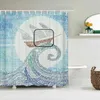Zasłony prysznicowe żaglówka Wodoodporna łazienka morska wanna do kąpieli 3D z haczykami do mycia tkaniny dekoracja domu