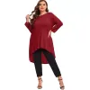 plus la taille Lg manches élégantes printemps automne tuniques femmes Lg Hi Low Fit Flare Swing Blouse grande taille lâche T-shirt 6XL 7XL g2bb #