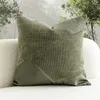 Kudde Green Pillows Suede Patchwork Case Modernt dekorativt täckning för soffa 45x45 vardagsrum Heminredning