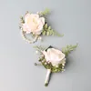 1PC Wedding Decorati Siostry Siostry nadgarstka stanika biała jedwabna róże kursage boutnire frs dla gości akoria v3pg#