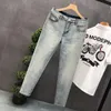 Jeans denim da uomo slim fit vintage di lusso Fi Designer Jeans casual coreani primaverili e autunnali elasticizzati Jeans maschili Q0oO #