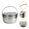 Bols pot camping en acier inoxydable cuisinage de cuisson à la cuisine