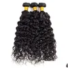 Human Hair Wefts With Closure 9A Peruvian Water Wave 3 Bundles Wet And Wavy 4X4 Wavy269G1269401 Drop Delivery Products Extensions Otmno
