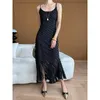 Abiti casual 2024 Donna Estate Boho Vintage Abito lungo senza maniche Cinghia per spaghetti Moda Nappe Maxi Abiti