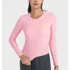 Lu Align Ribbed Women's T-Shirt Sports Women Long Sleeve T-shirt All It Takes Elastic Long Sleeve Shirt Quick Drying Running Fitness Lemon Sports 2024