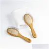 Hair Brushes Wooden Steel Needle Brush Pin Scalp Mas Imp Health Wood Paddle Detangling Comb 2211045985446 Drop Delivery Products Care Otmsx