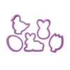 4/5Pcs Easter Cookie Cutter Mold Easter Eggs Rabbit Chick Biscuit Fondant Mould For Home Easter Party Cake Decor DIY Baking Tool