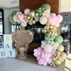 Décoration de fête 123pcs 5/10 / 18 pouces rose avocat vert ballons guirlande arc kit pour bébé douche décorations d'anniversaire air Globos fournitures