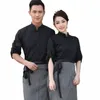 2024 Printemps / Automne Hôtel Vêtements de travail Ensembles WomenMen Fast Food Restaurant Serveur Uniformes Top + Avril 2pcs Western Hotel Workwear R6Z6 #