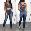 Jeans da donna Denim 2024 Vita attillata elasticizzata Vestibilità slim Taglie forti Piedini alti