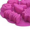 Baking Moulds Halloween Holiday Style Silicone Cake Mold 7 Cavity Pumpkin Ghost Bat Shape Cookies Chocolate Molds DIY Tool