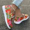 Casual Shoes 2024 European And American Large Size Women's Flat Bottom Cloth Round Toe Northeast Flower Single