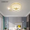 Deckenleuchten Prinzessin Rosa Led-Beleuchtung für Mädchenschlafzimmer Gold Niedliche Lampe Tochterzimmer Baby Modern