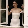 Simples cetim sereia casamento dres fora do ombro vestidos de noiva sexy backl planície noivas dr chique robe de mariee 2024 p4tn #