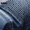 Мужские джинсы Kakan - европейские и американские плиссированные тонкие прямые молнии на декоративной мотоциклетной весне длинные K010-1722