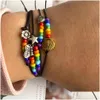 Identification 2021 Fashion Weaven Adjustable Bracelets Boho Black Cord Butterfy Heart Seashell Evil Eye Charms Stackable Bracelet Ko Dhneo