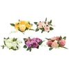 Dekorativa blommor 5 PC: s konstgjorda ljusstake Garland Blomma kransar Ringar Spring Winter Cloth Wedding Decorations For Ceremony